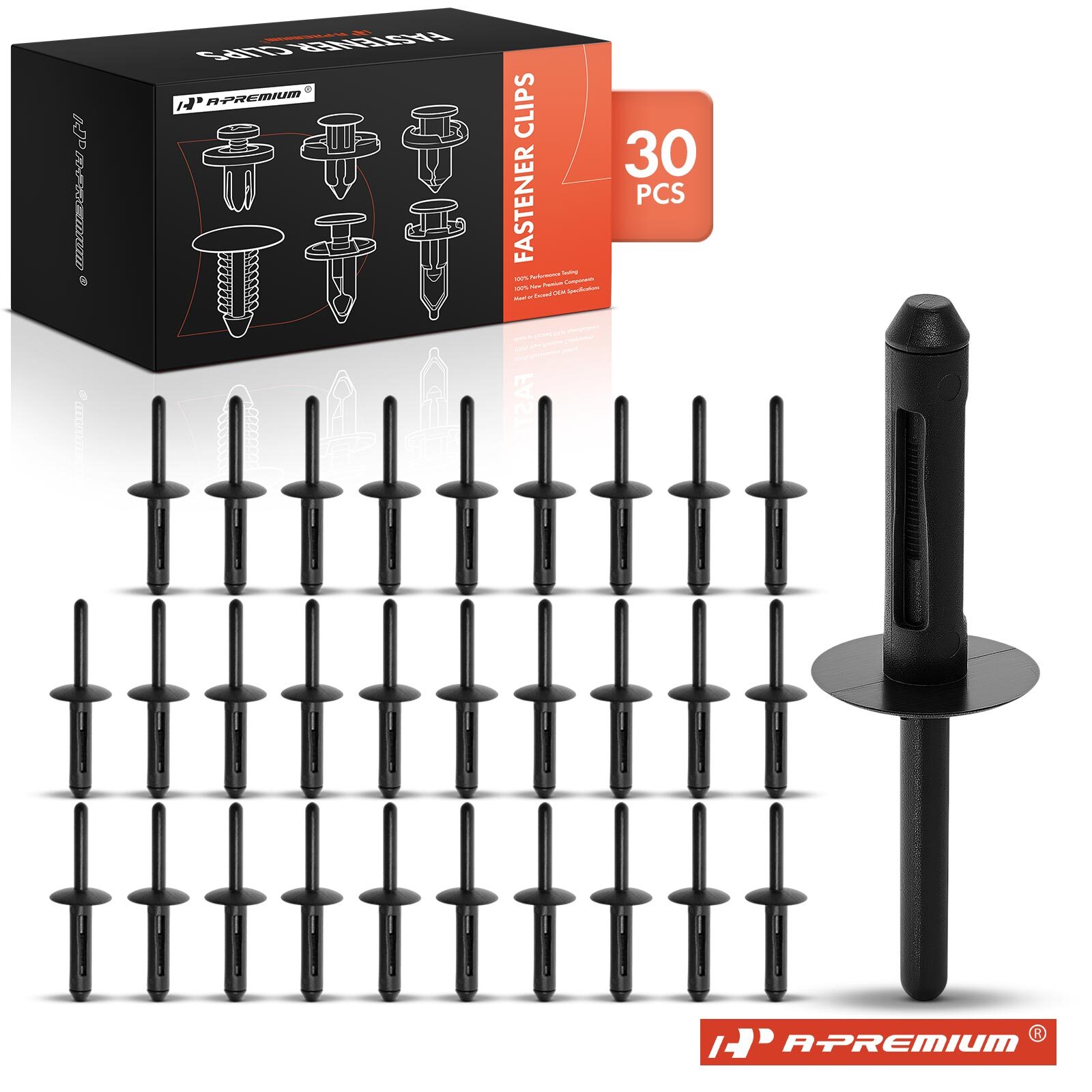A-Premium 30x 6.35mm Nylon Blind Rivet Retainer Clips for Chevy Dodge Jeep Olds