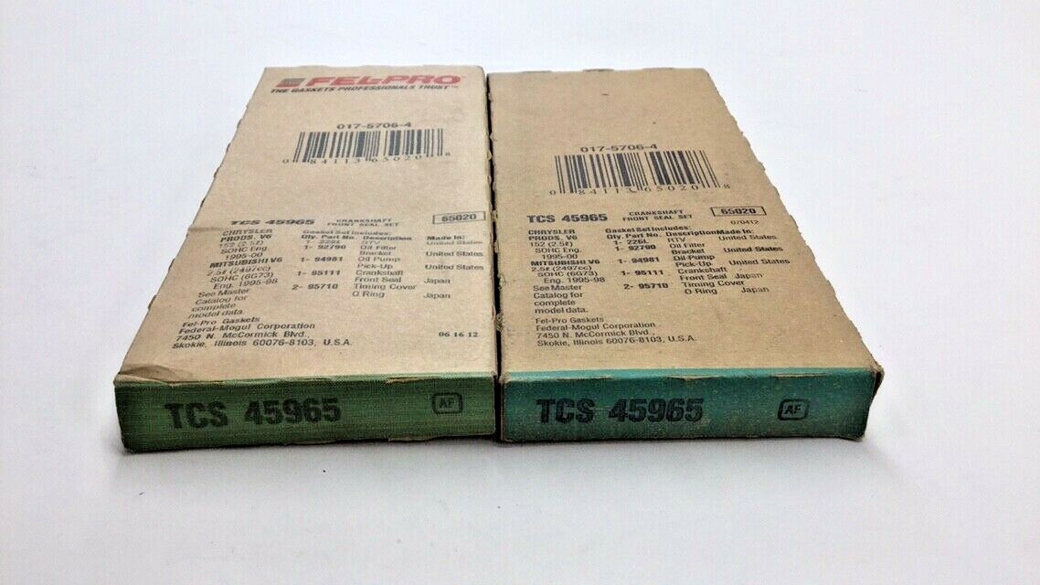 Fel-Pro TCS 45965 Crankshaft Front Seal Set 017-5706-4 Pack of 2)