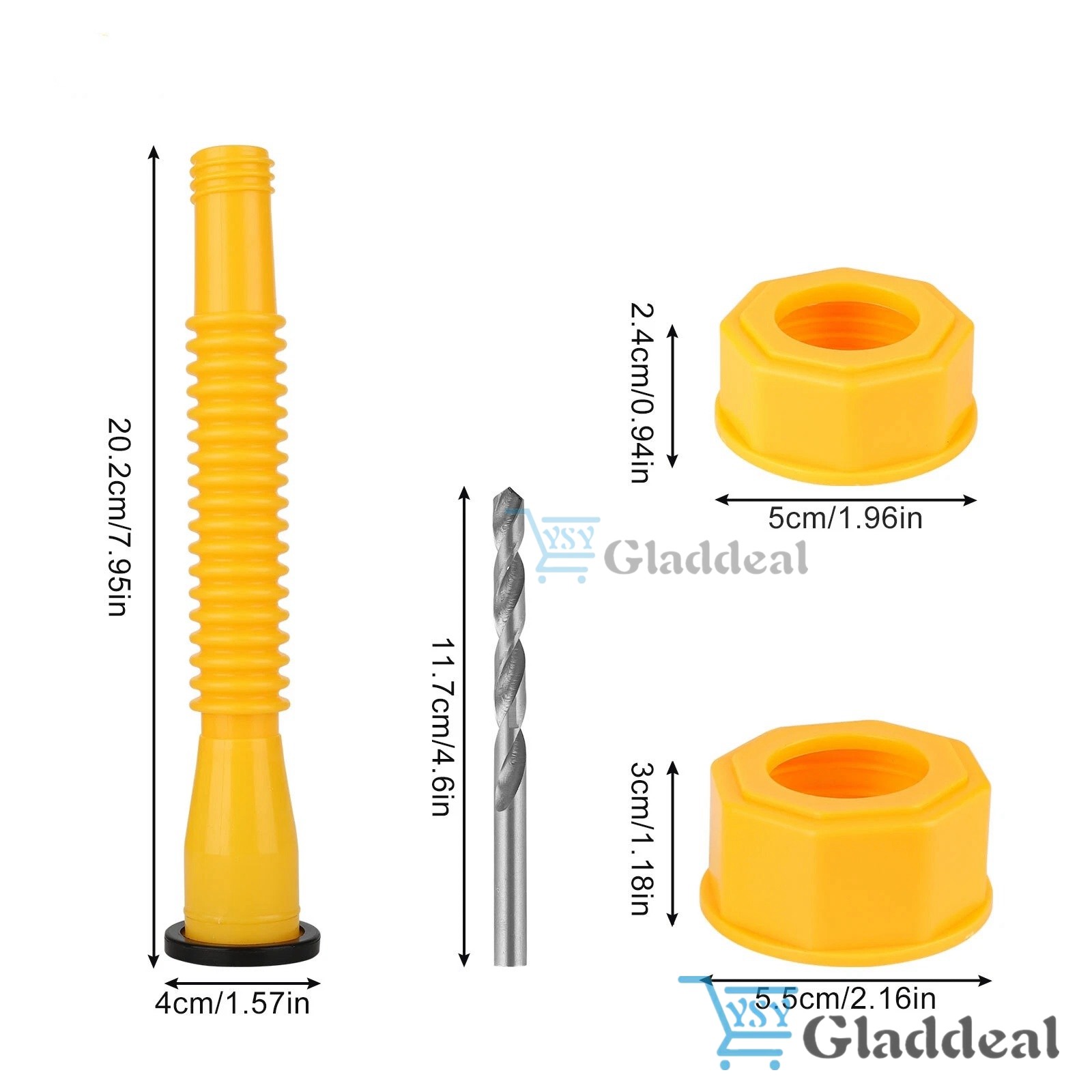 5x Gas Can Spout Nozzle Vent Kit Replacement For Plastic Gas Cans Old Style Caps