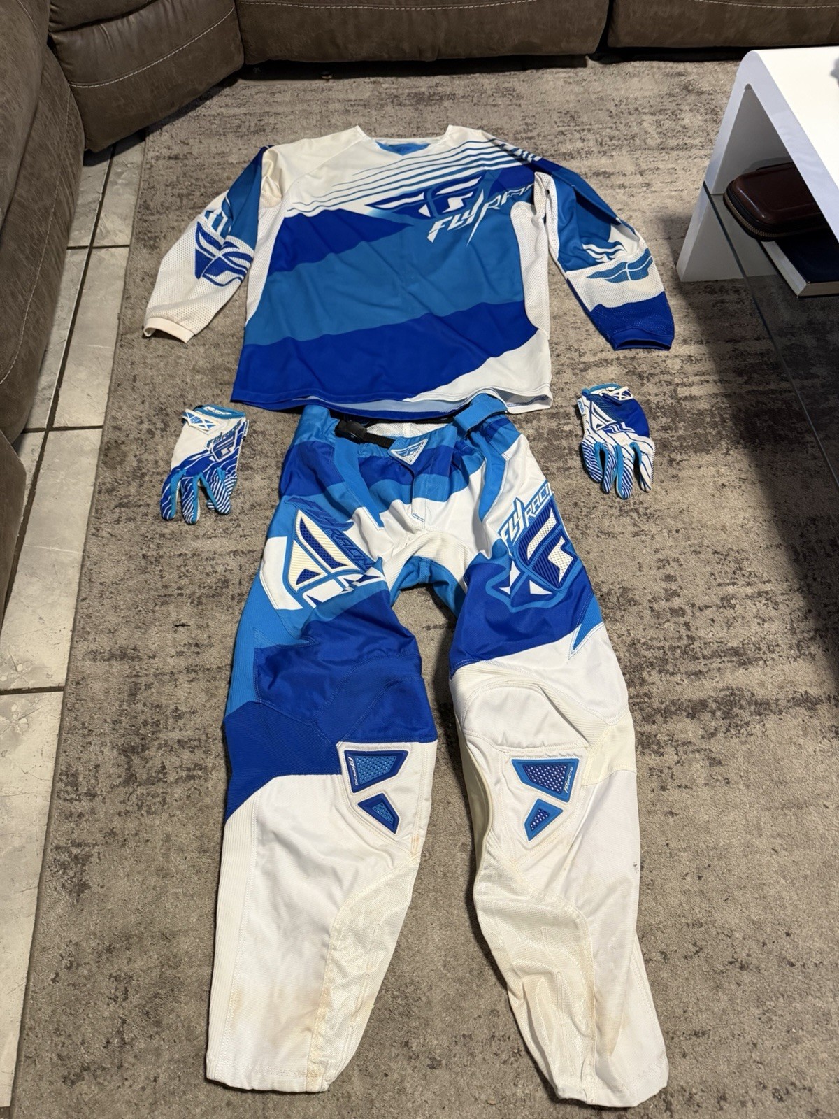 FLY Racing Pants Padded Motocross Kinetic Blocks ( COMBO) Jersey /gloves