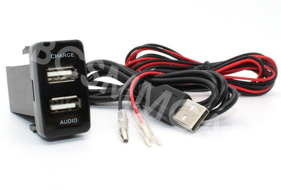 12-24V DC Car Dual USB Charger Fit For Toyota FJ Cruiser 2007-2014 Audio Adapter