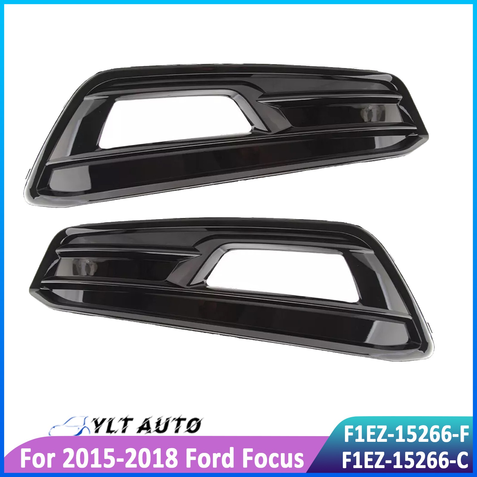 Left Right Fog Lamp Light Cover Molding Trim Bezel For 2015-2018 Ford Focus ST