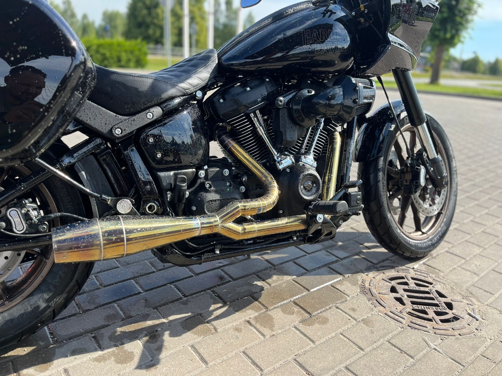 Chrome 2 in 1 Exhaust System Fit For Harley Softail 107, 117, 121 Models