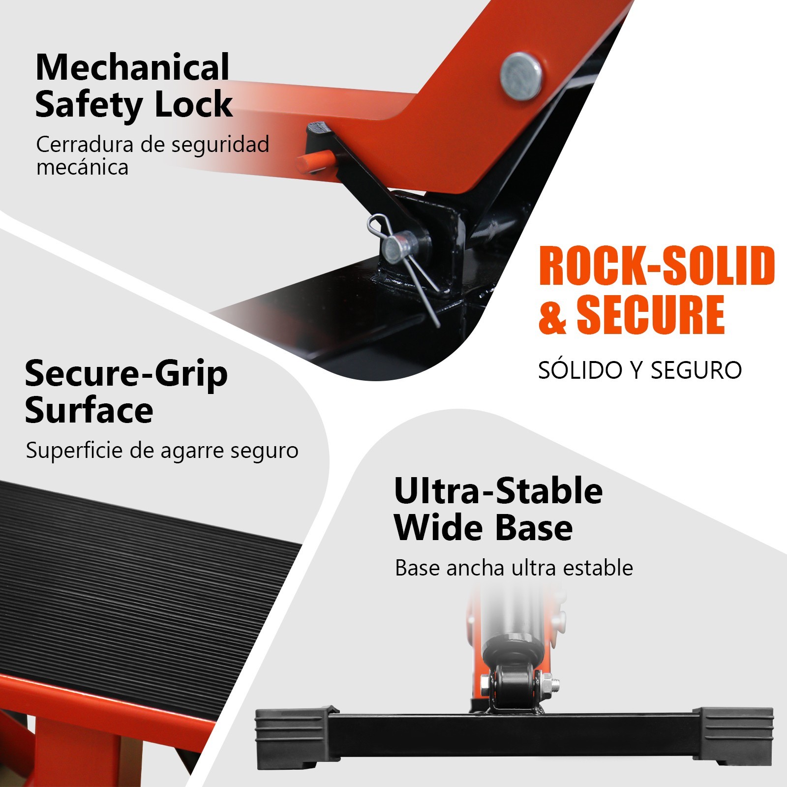 1200LBS Capacity Motorcycle Jack Hydraulic Lift Stand Wide Deck Dirt Bike Safety