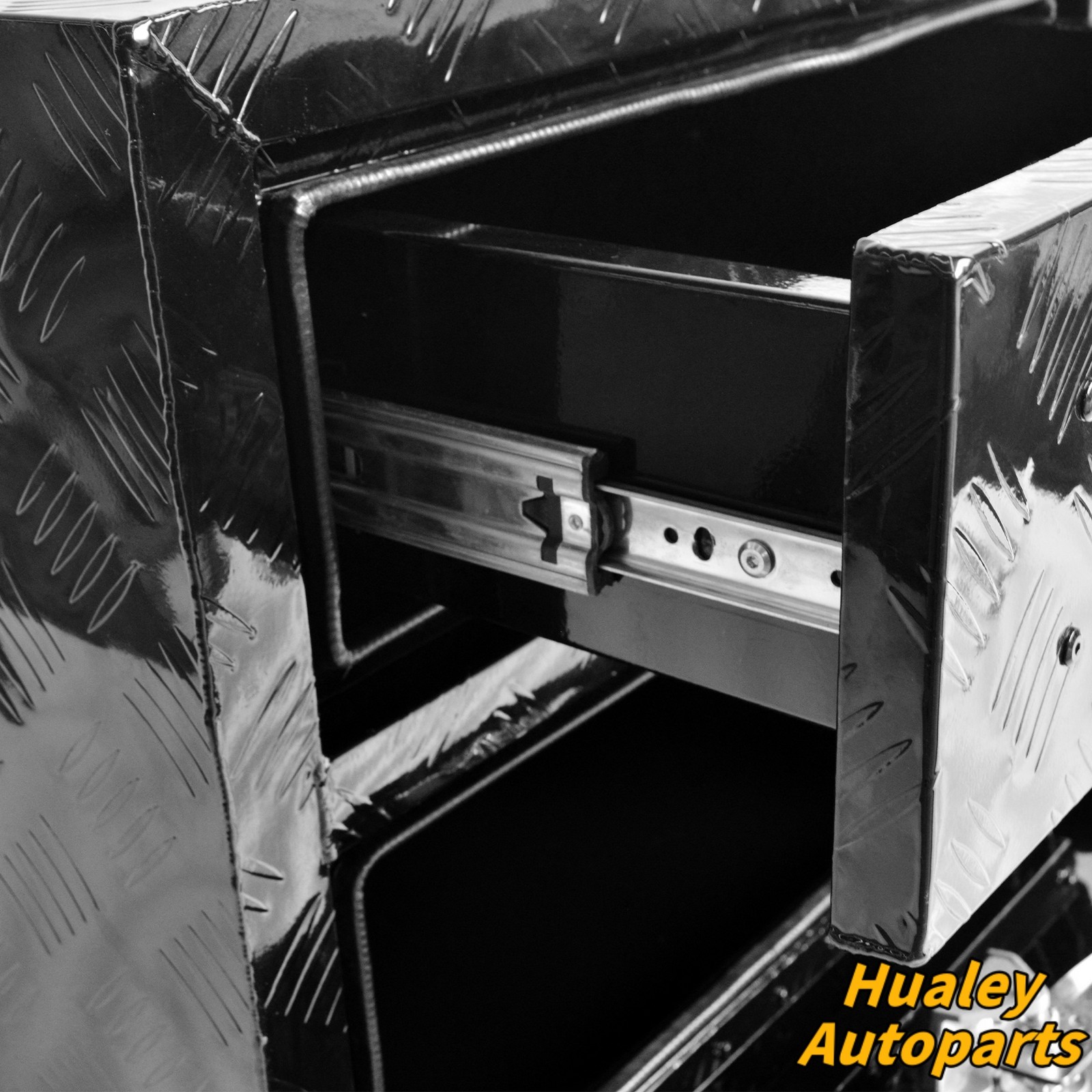 36″ Aluminum Double Layer Drawer Tool Cabinet Truck Pickup Trailer Organizer