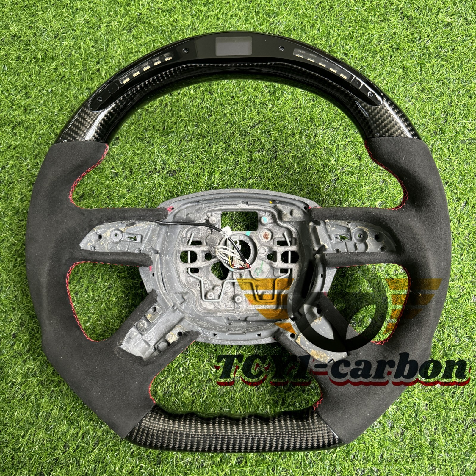 Carbon Fiber Alcantara Steering Wheel Fit for Audi A4 A6 A7 A8 with LED