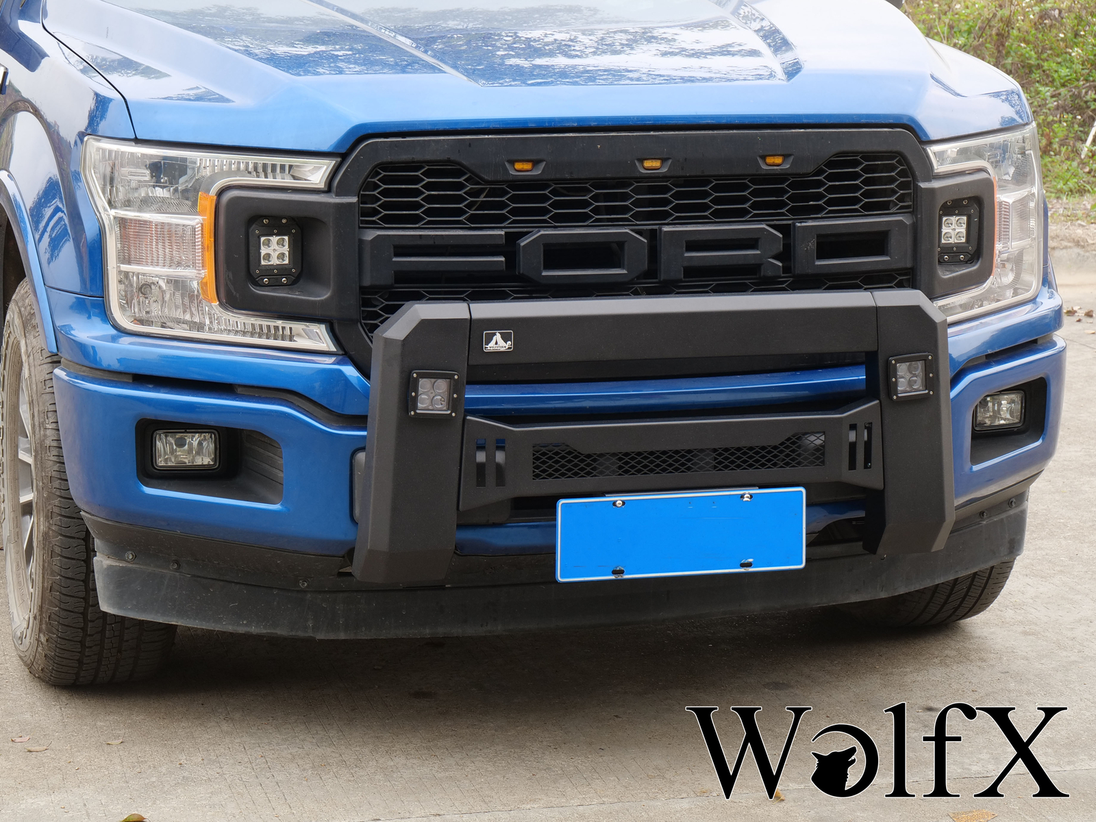 For 2015-2020 Ford F150 Front bumper Textured Powder Coated Steel+2*LED Lights