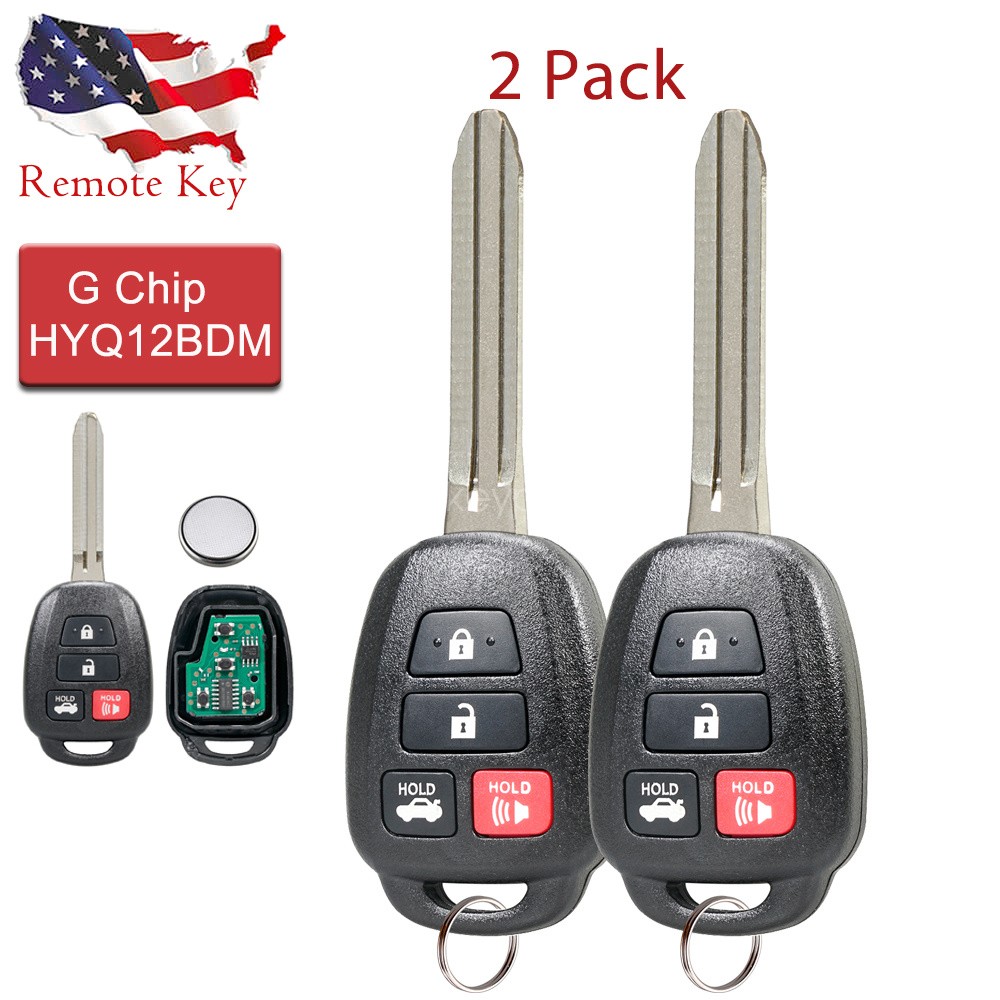 2 For 2012 2013 2014 Toyota Camry Remote Control Key Fob 4B HYQ12BDM G Chip