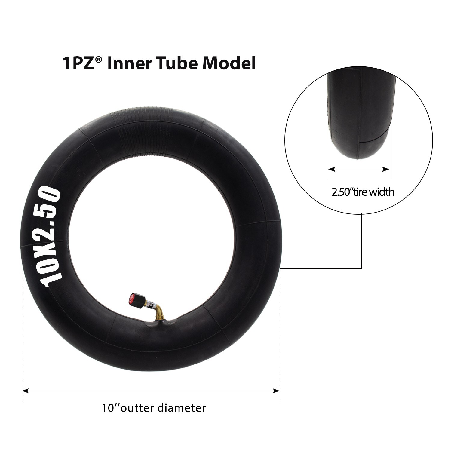 4pcs 10×2.5 & 10×2.50 Inner Tube for 10×3 & 255×80 & 80/65-6 Electric Scooter