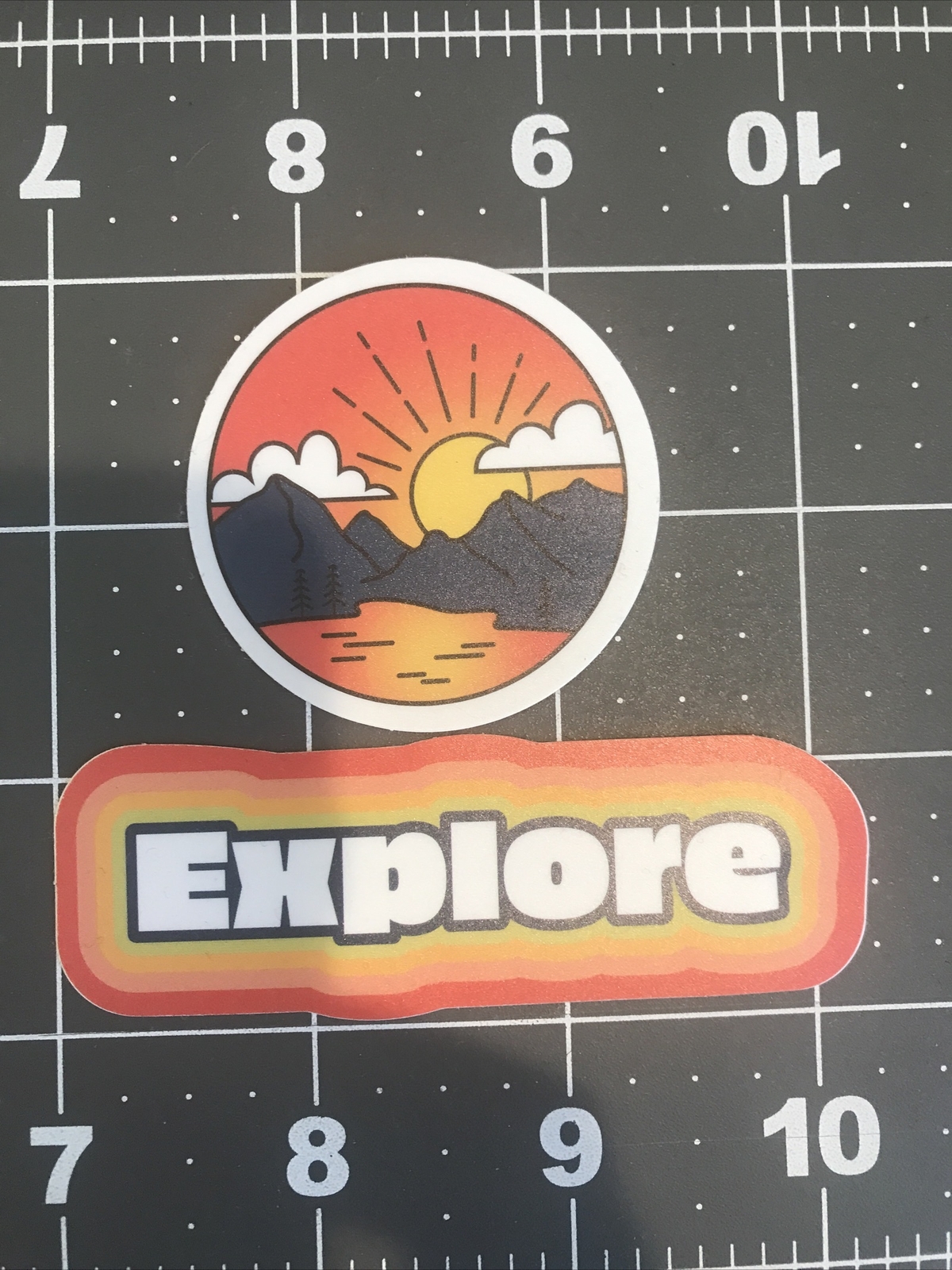 NEW Stickers Explore Hike Camping Van Life Decal Sun Mountains Lot Of 2