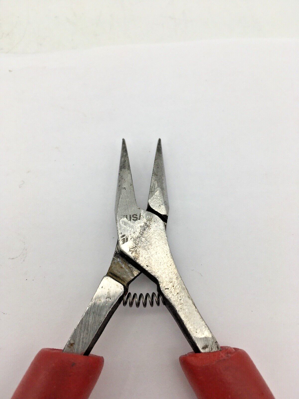 Snap-on Tools 5” Electronic Needle Nose Pliers W/Spring Red Cushion Grip Handles