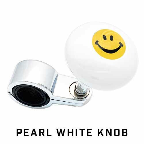 Pearl White Steering Wheel Suicide Spinner Handle Knob Car Truck | Smile Face Y