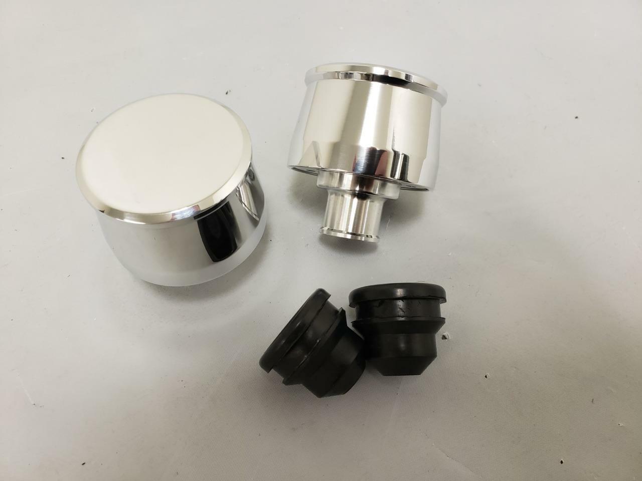 Billet Polished Aluminum Valve Cover Breathers with Grommets Oil Fill Smooth