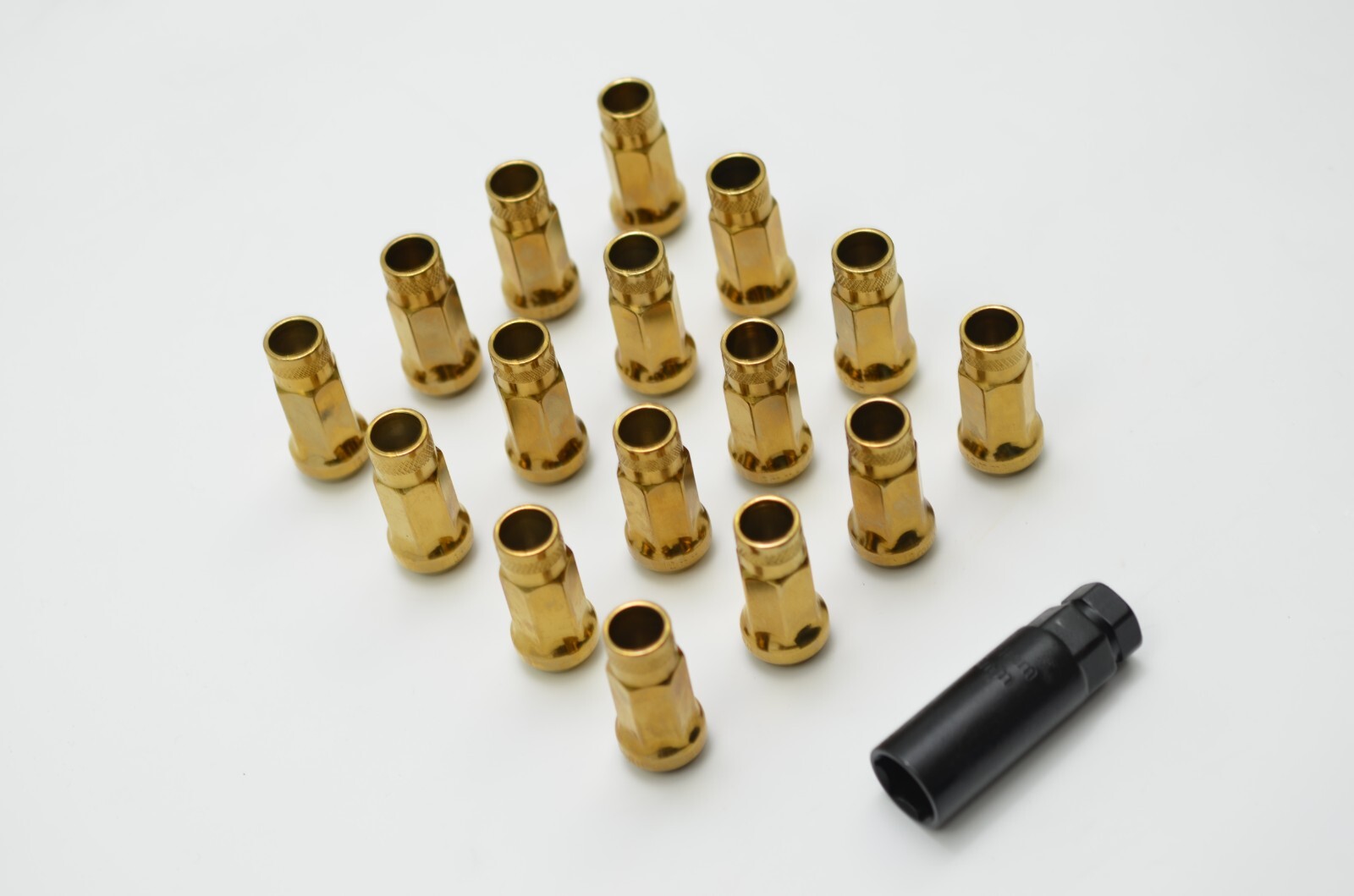 1320 Open end Steel lug nuts 12×1.5 GOLD color 48mm length 20pcs Extended