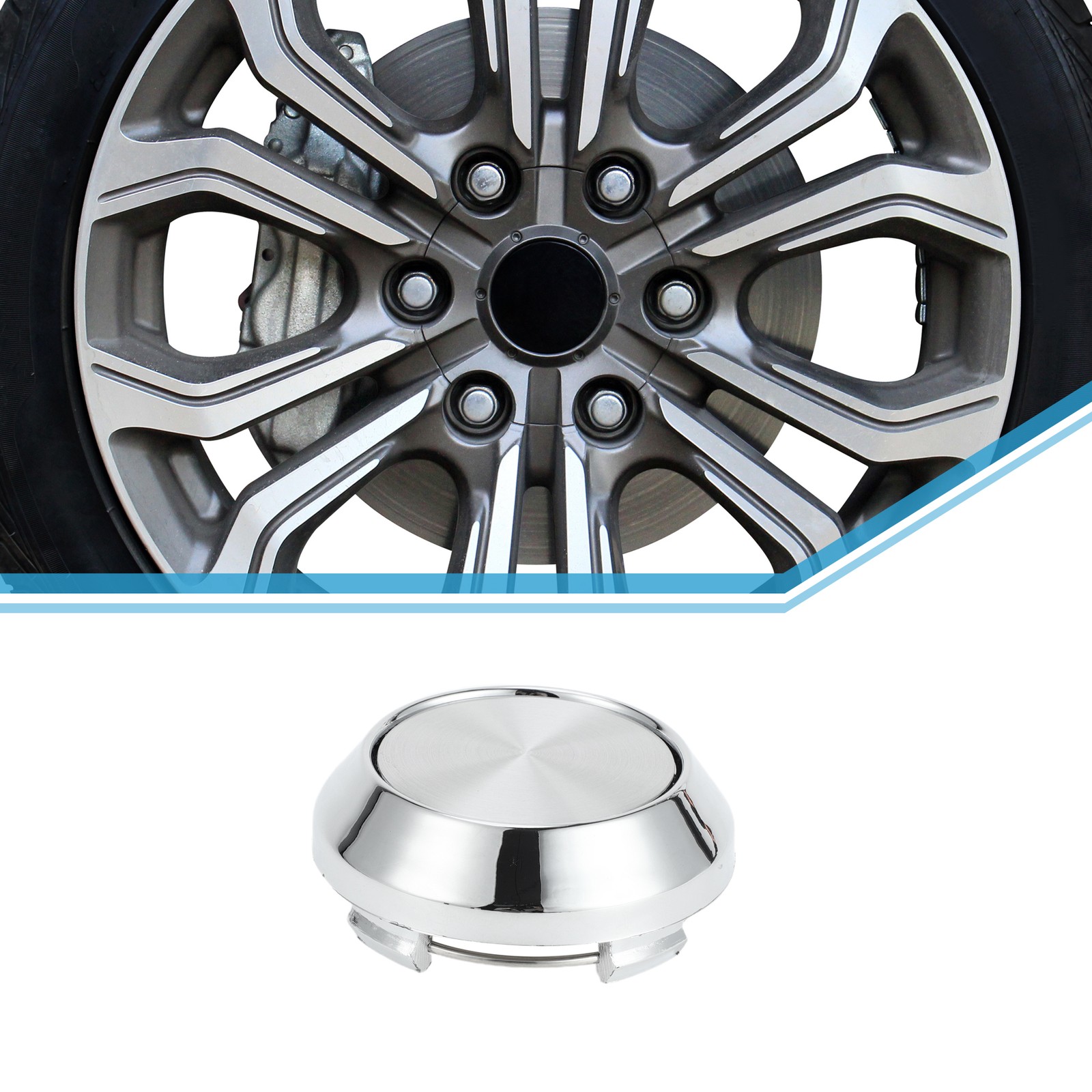 Universal Wheel Center Hub Cap Durable 64mm 2.52″ OD SUV Van Plastic Silver Tone