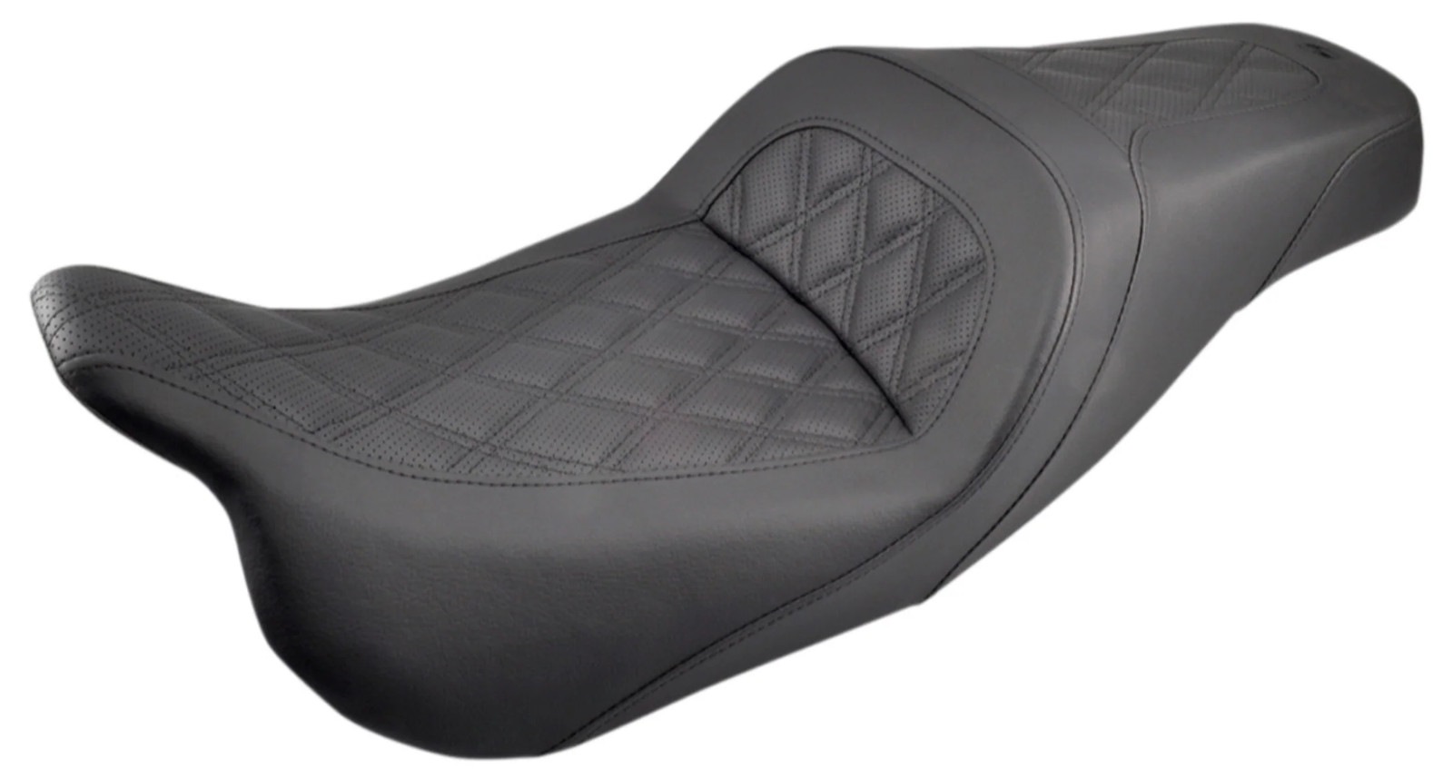(OPEN BOX) SADDLEMEN 0801-1014 808-07B-162 Slim Lattice Stitched 2-Up Seat –