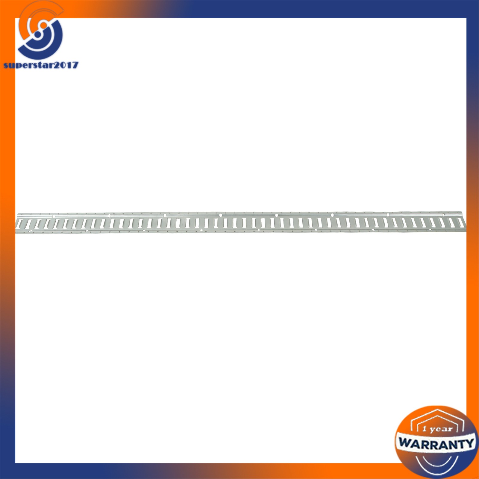 6 Pack 8 Foot Silver E Track Rails, Zinc Plated For Long Cargo Trailer Tie Down