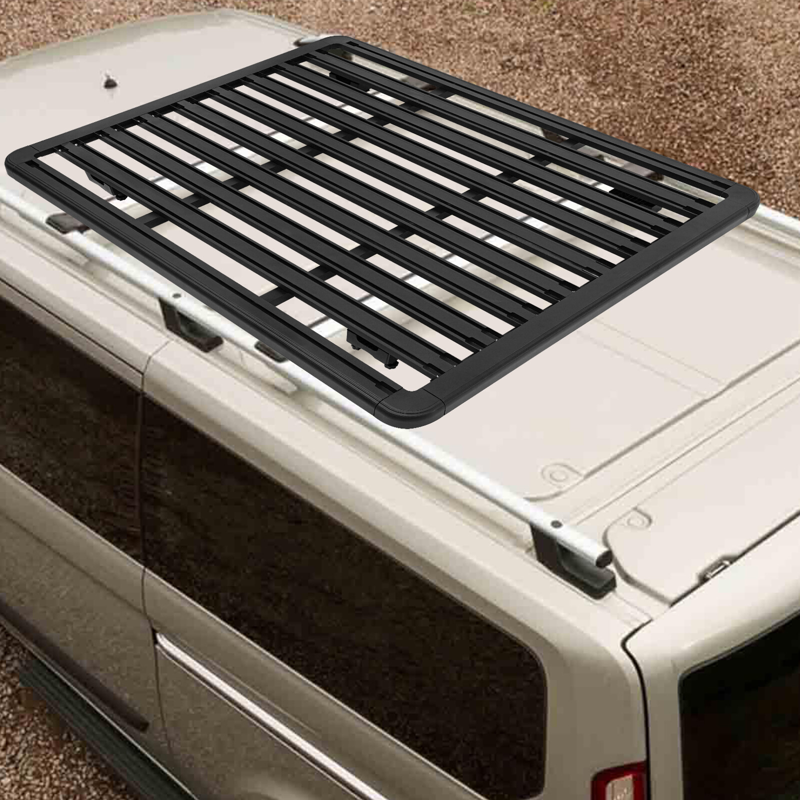 63″ x 47.2″ Aluminum Platform Flat Roof Rack Universal Cargo Carrier 440lbs Load