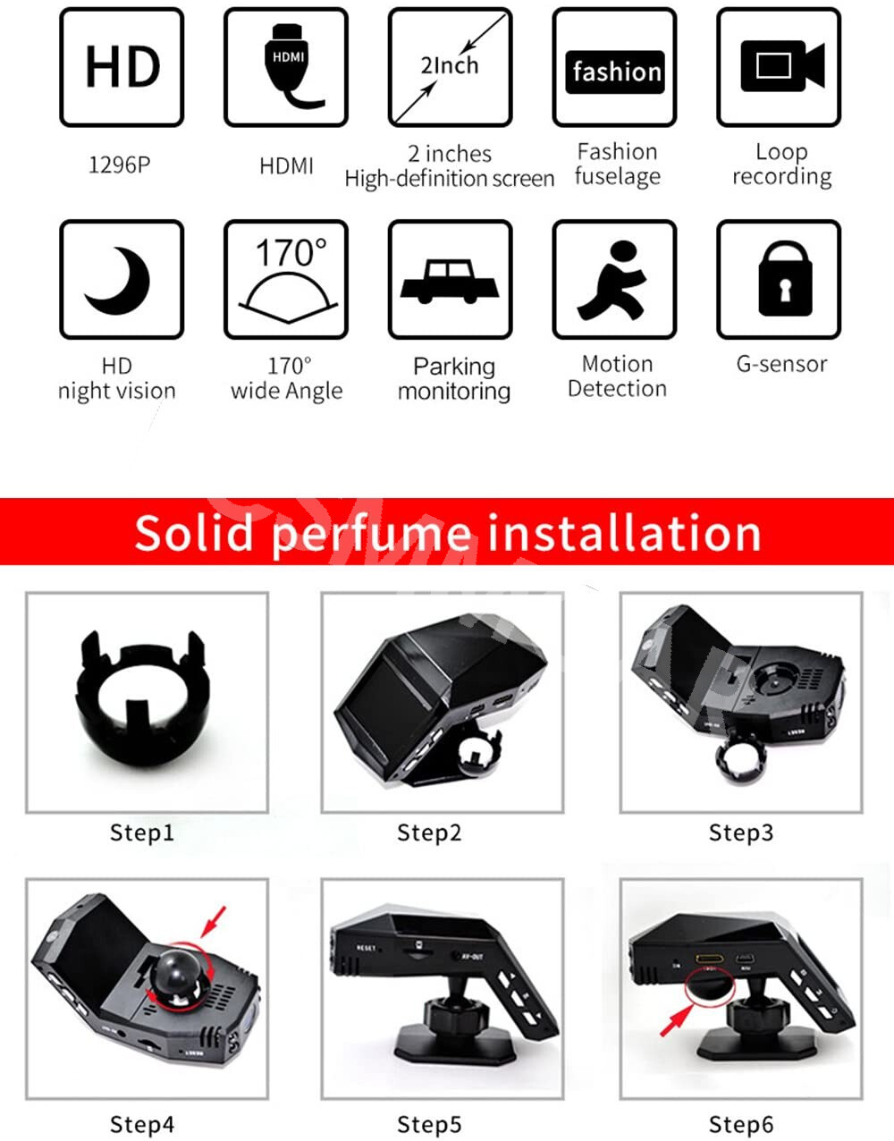 Car Driving Recorder Dash Camera Cycle Recording Video Registrator Night Vision