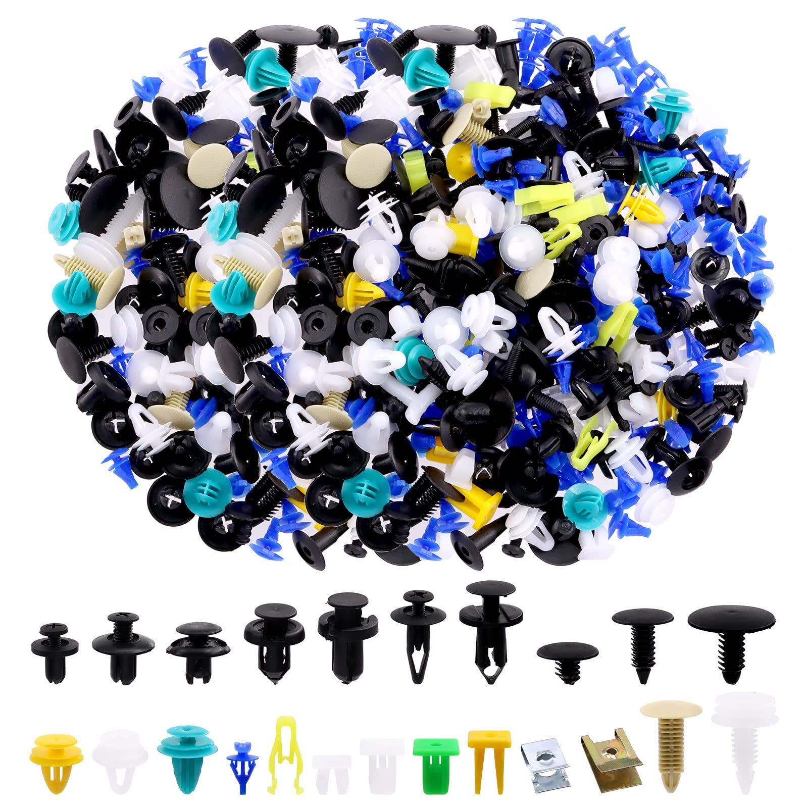 500Pcs Mixed Auto Car Retainer Fastener Rivets Push Clips For Toyota Lexus