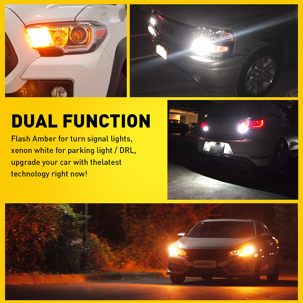 No Hyper Flash 7443 7444NA Switchback LED Turn Signal Parking Lights Bulbs EOA