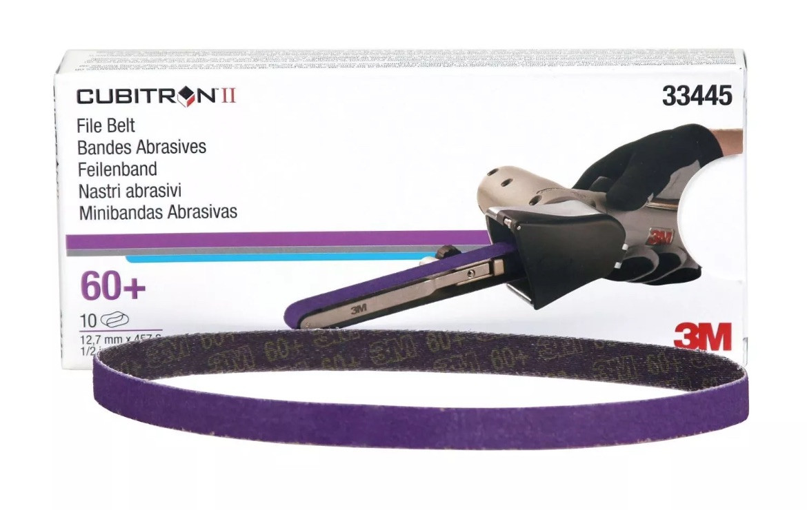 3M 33445 Cubitron II 1/2″ x 18″ File Belt Sand Grind Grinder Metal -10 Belts/Box