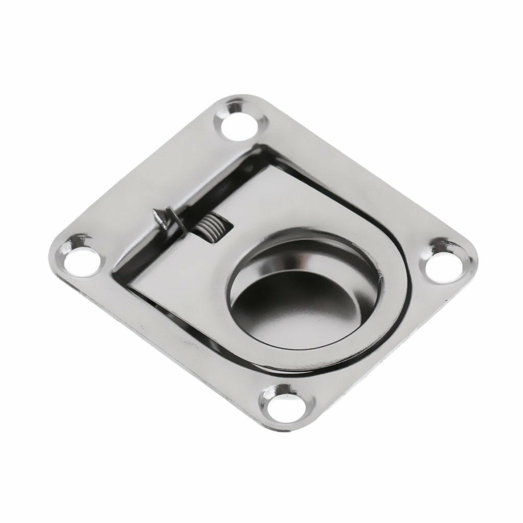 2X Marine Stainless Steel Flush Lifting Handle Ring Pull Hatch Latch