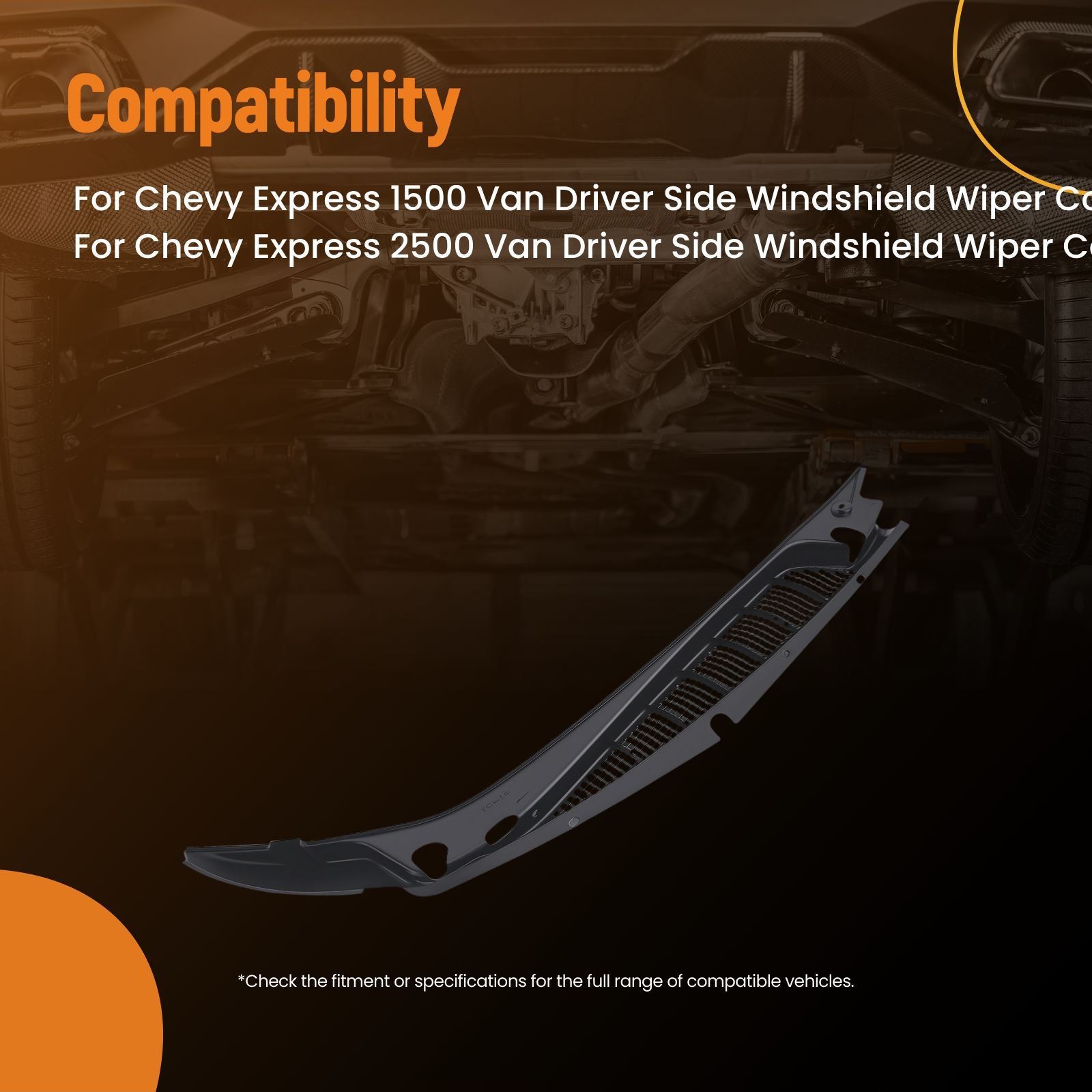 Windshield Wiper Grille Trim Panels Cowl Vent For 1996-20 Chevrolet GMC Express