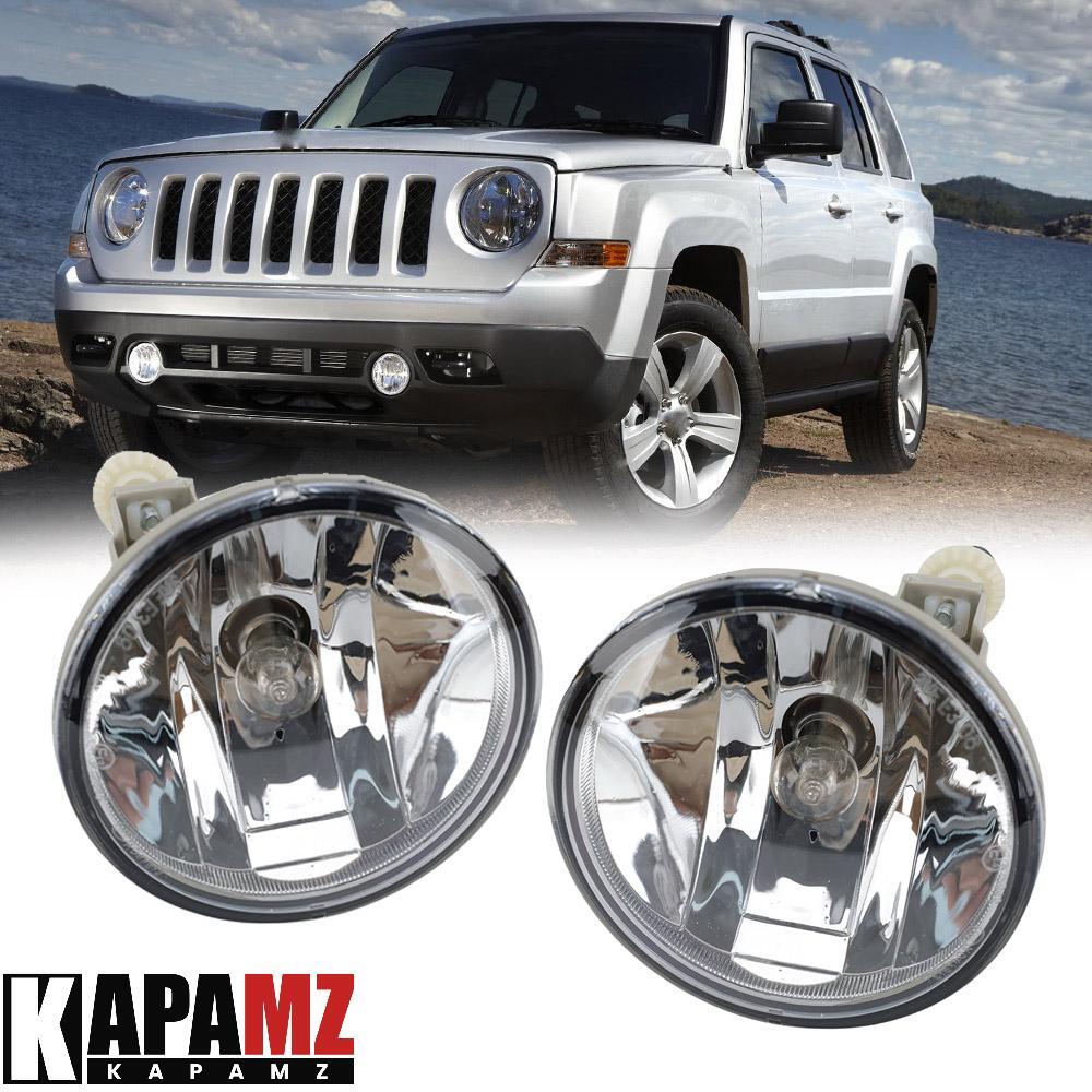 Left & Right Fog Light Lamp Halogen w/Bulbs PAIR For Jeep Patriot 2011-2016 2017