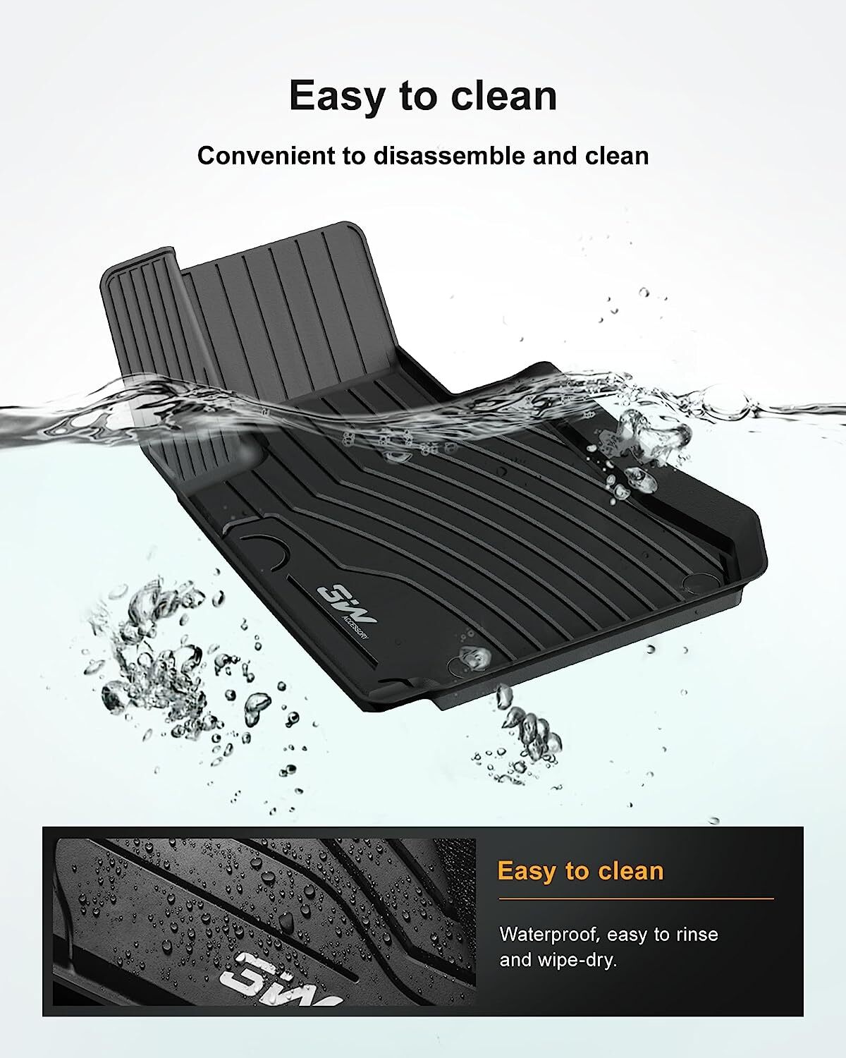 3W Floor Mats Cargo Liner For Mercedes-Benz GLC 2016-2022 All Weather TPE Mat
