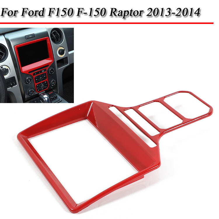 Red Center Navigation Dashboard Screen Frame Panel Decor For Ford F150 2013-2014