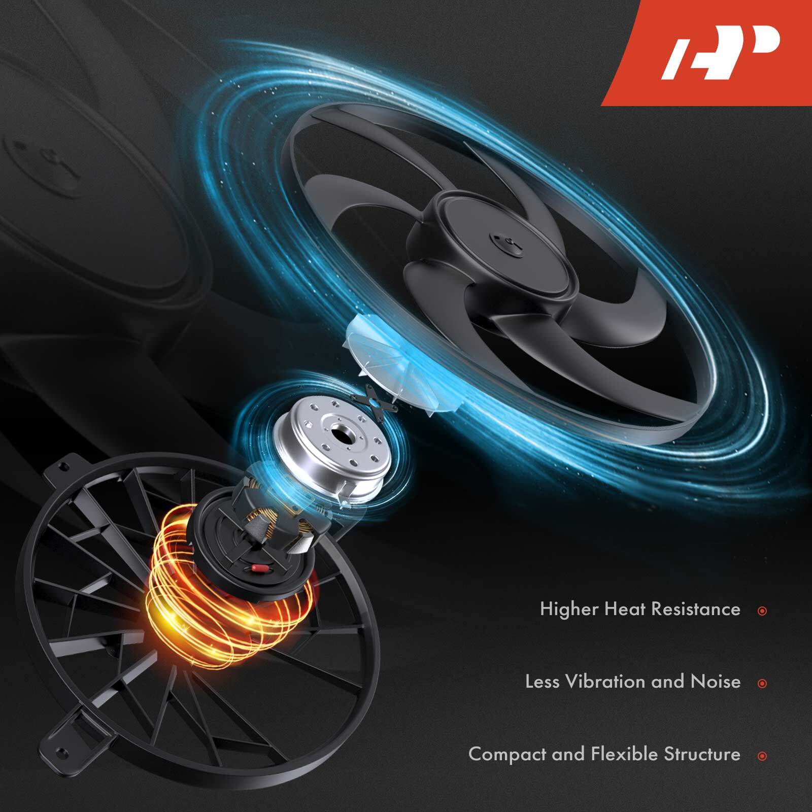 2 Radiator Cooling Fan Assembly for Audi Q7 09-13 VW Touareg 09-10 V6 3.0L 3.6L