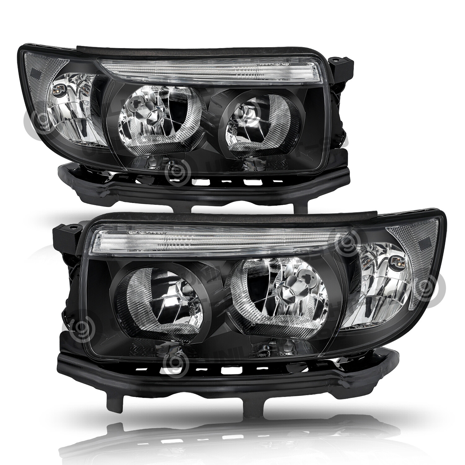 For 2006-2008 Subaru Forester 2Pcs Black Headlights Assembly Left+Right 06 07 08