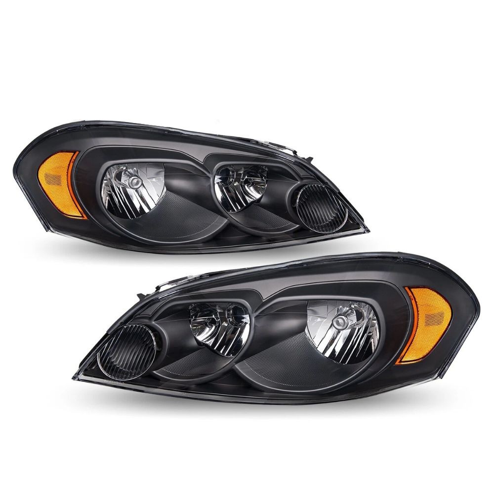 For 2006-2016 Chevy Impala Limited Chrome Housing Amber Corner Headlight Lamps