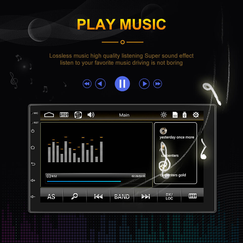 7″ Car Stereo Radio Double 2 DIN Touch Screen Android 15 GPS Bluetooth FM WIFI