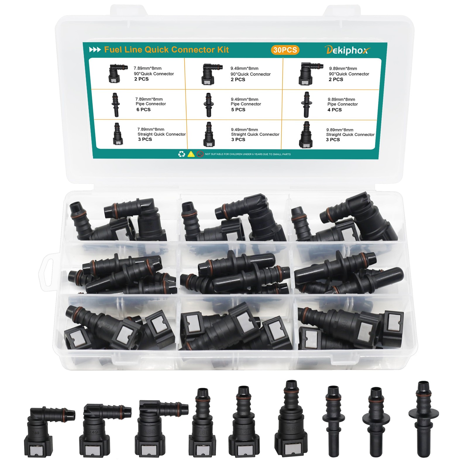 30pcs Assorted Fuel Line Quick Connector Set, Fuel Line Repair Kit Hose