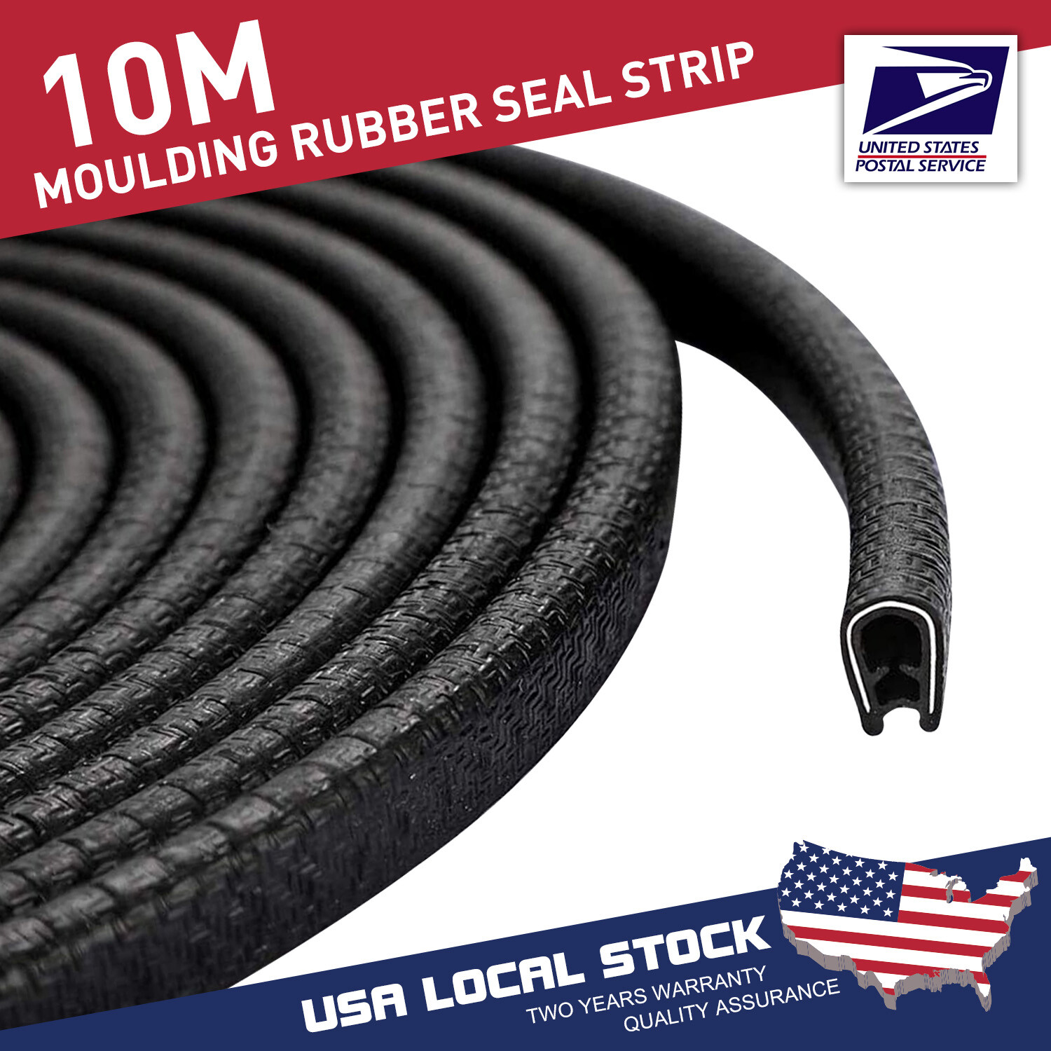 Rubber Edge Trim Black 32FT,Flexible U Shape Seal Strip For Cars, Trucks, Boats