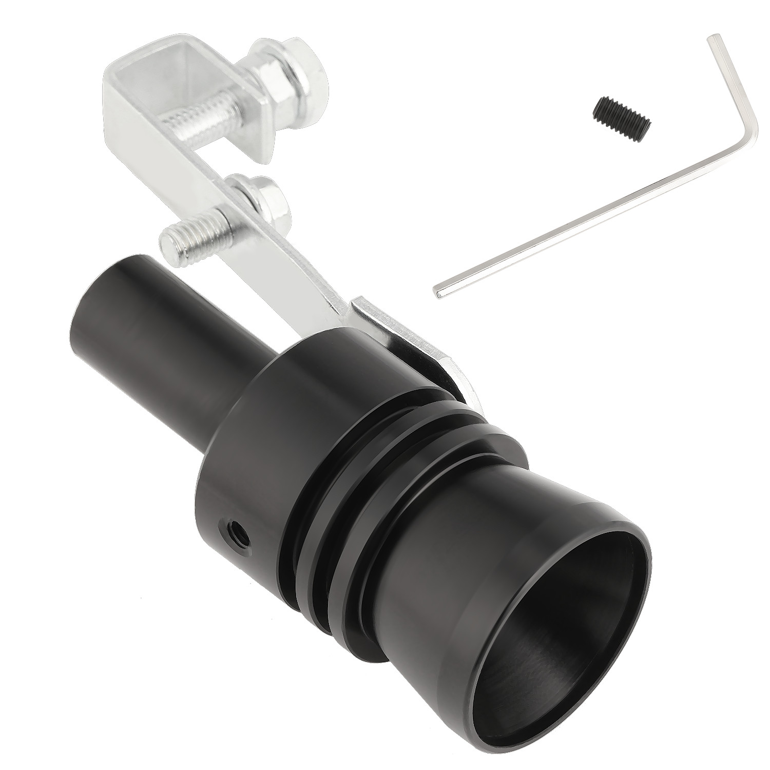 Car Turbo Sound Muffler Exhaust Pipe Roar Maker Whistle Sound Loud XL Black