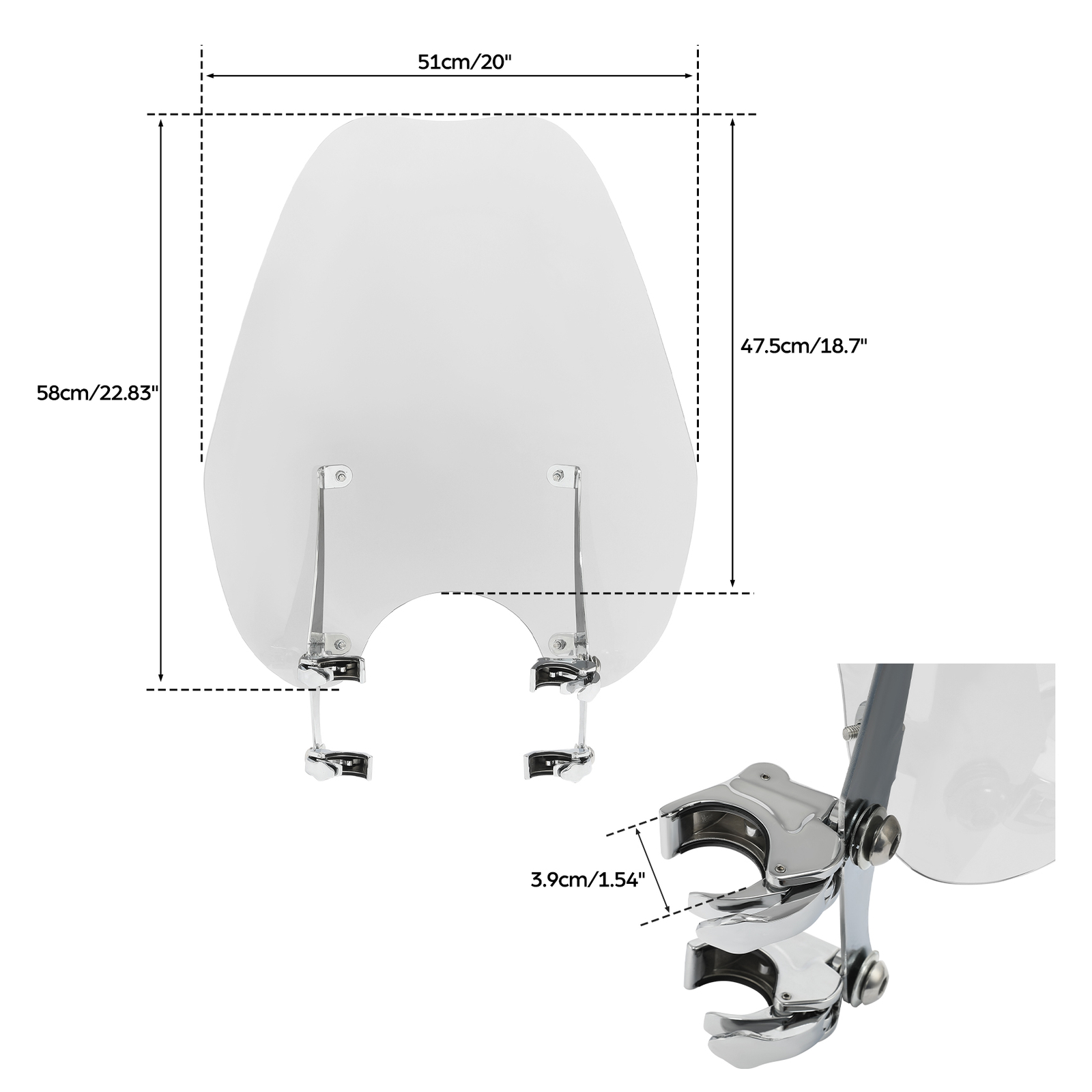 Windscreen Windshield & Bracket Fit For Harley Sportster Iron 883 1200 1988-2022