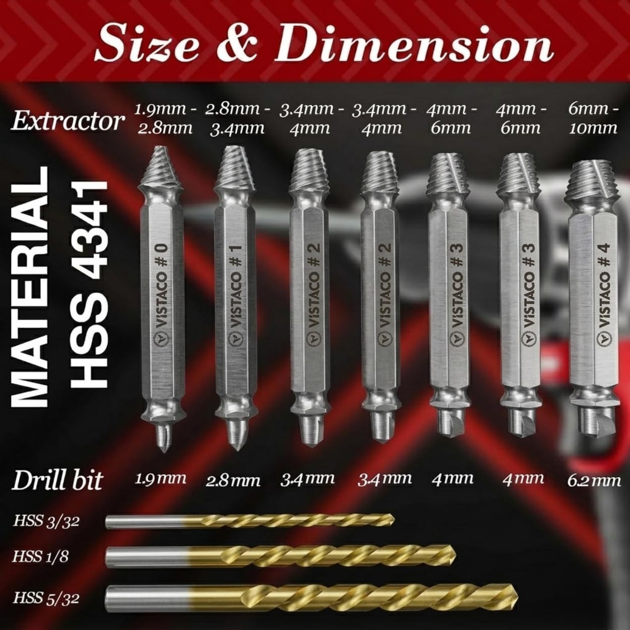 10-Piece Screw Extractor Set: Effortless Extraction for Stripped & Broken Bolts