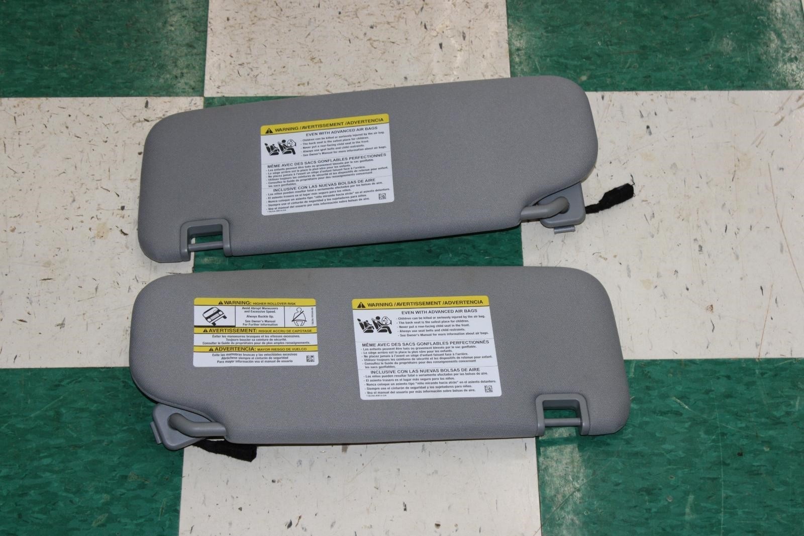 20-24 Explorer Gray Cloth Roof Pair Set LH RH Sun Visor Shade Factory OEM OE WTY