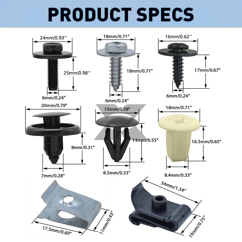 Engine Under Cover Splash Shield Hardware Kit M6 Bolts U-nut Clips For Lexus