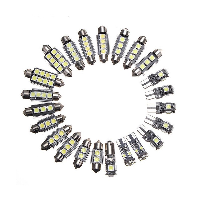 23x Canbus LED Car Interior Inside Light Dome Trunk Map License Plate Lamp Bulb