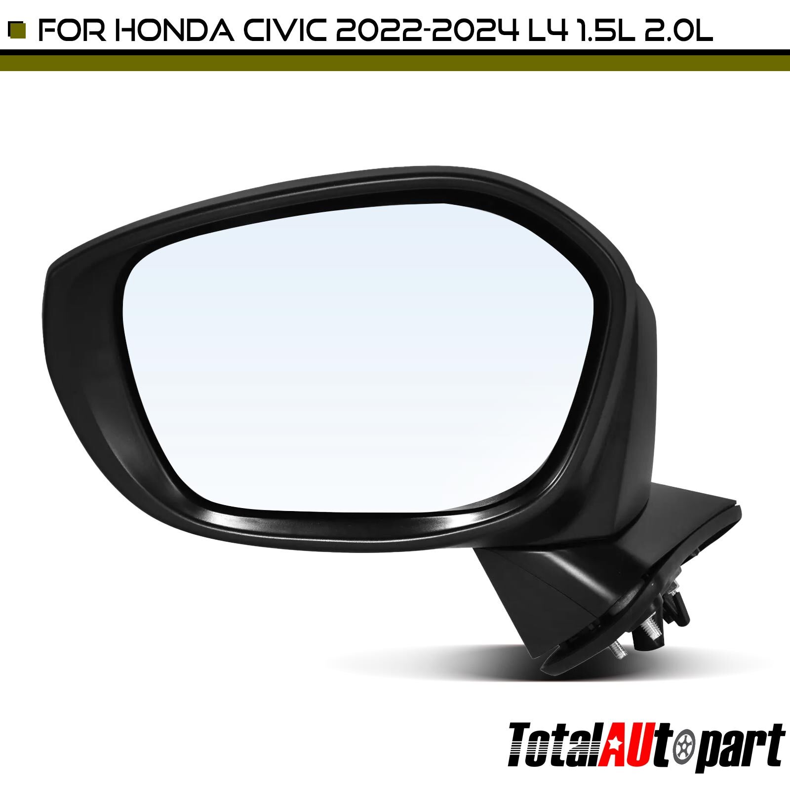 Power Mirror with 3-Pins for Honda Civic 2022 2023-2024 Front Driver Left Side