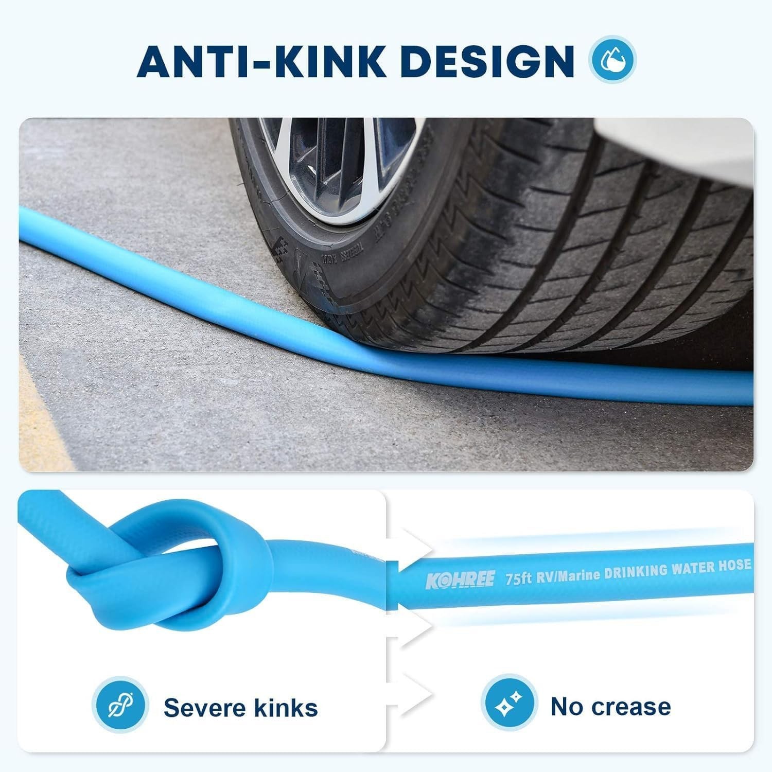 75 FT Safe Drinking Water Hose – Flexible, Lightweight, with Leak-Free Design