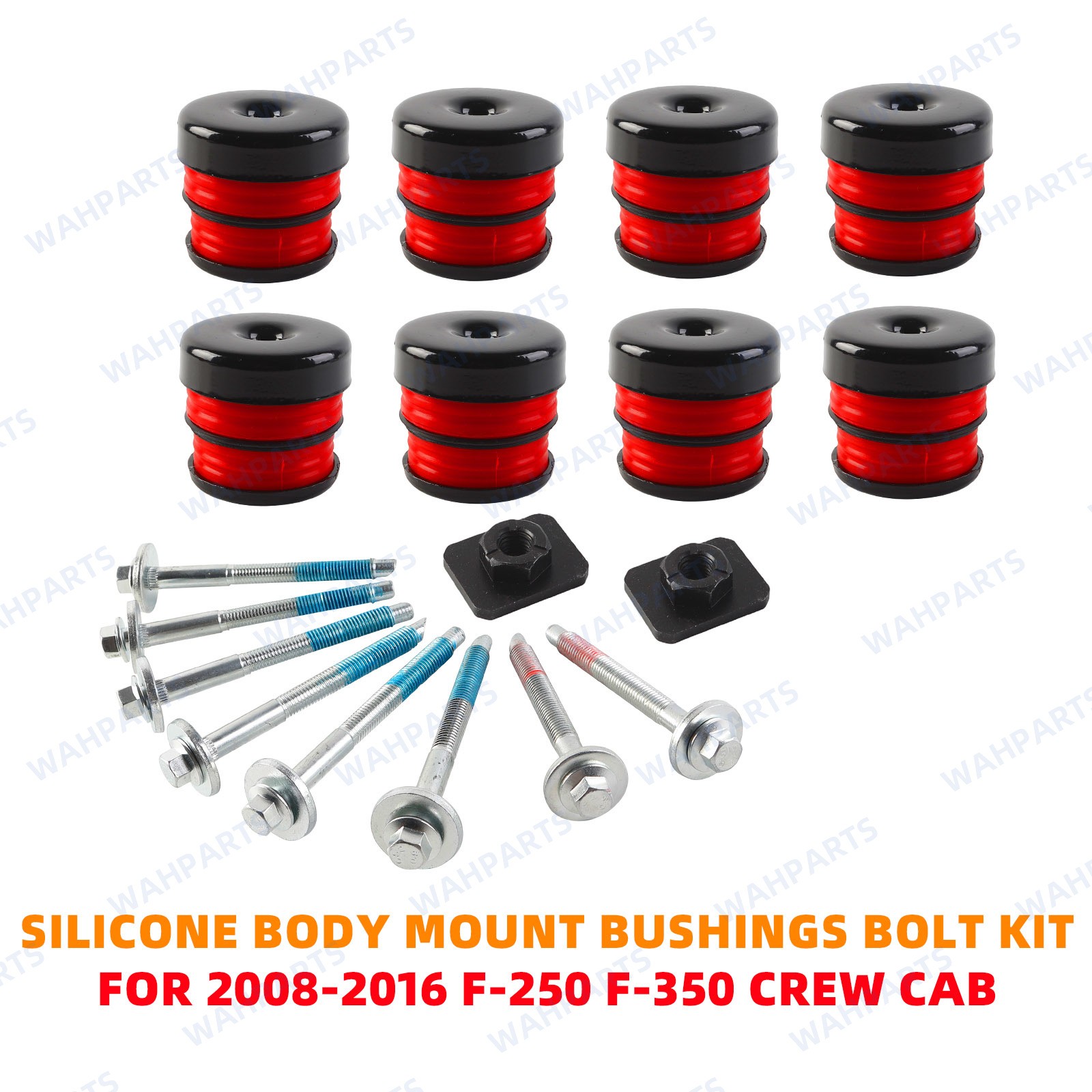 Silicone Body Mount Bushing Kit For 2008-2016 Ford F250 F350 Crew Cab 2WD 4WD