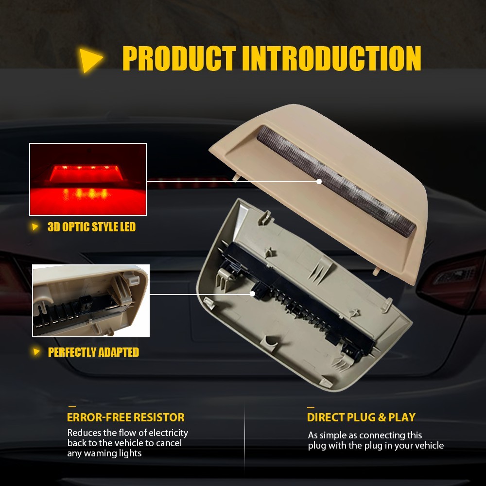 For Nissan Altima Sedan 2013-2018 Beige High Mount Third Rear Brake Light 1-10X