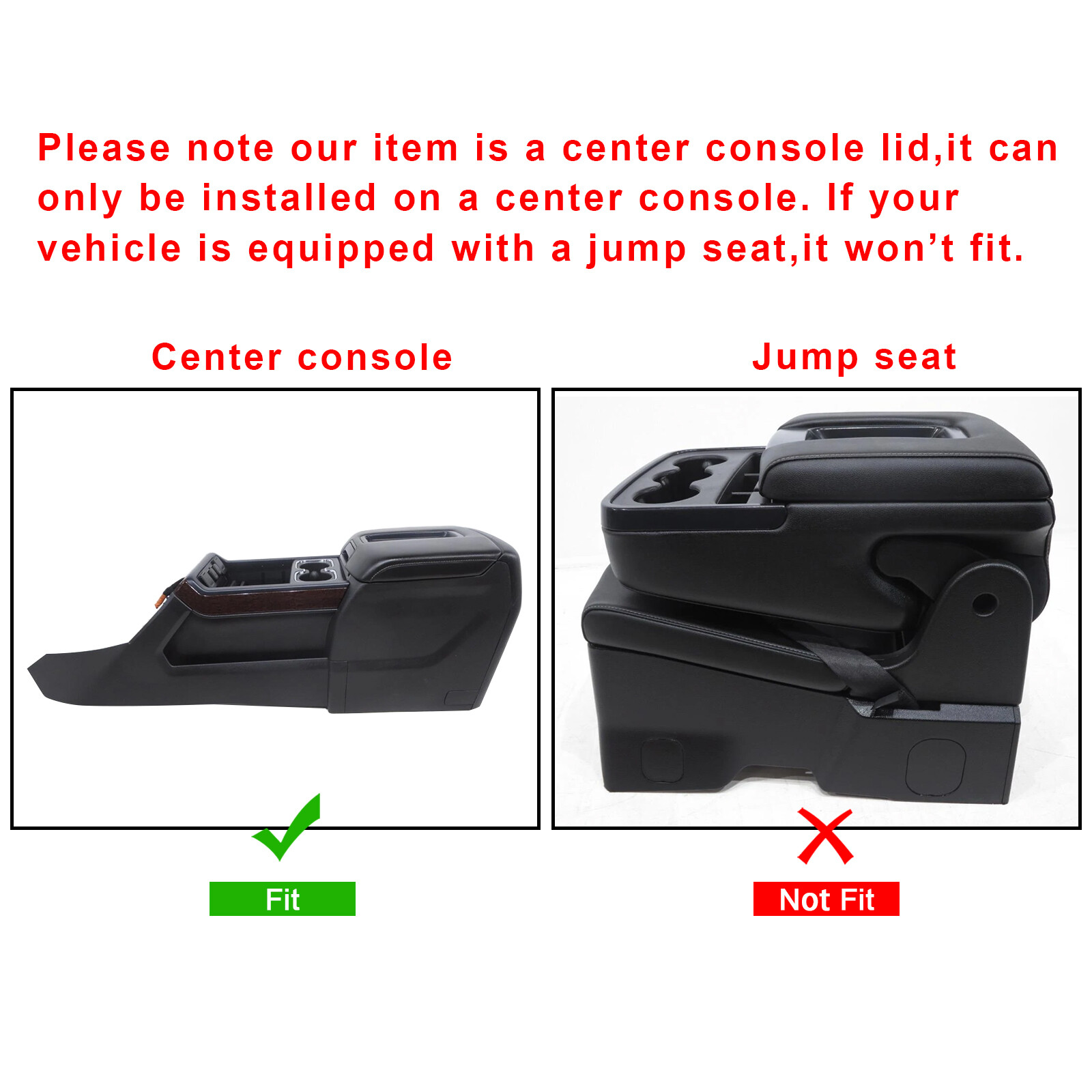 Center Console Armrest Lid For 14-19 Chevy Silverado Sierra Suburban 0227083AA