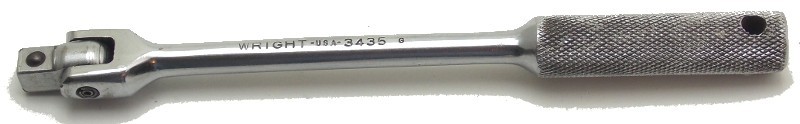 Wright 3/8″ Drive 8.5″ Long Knurled Grip Breaker Bar Model 3435 Made USA Used