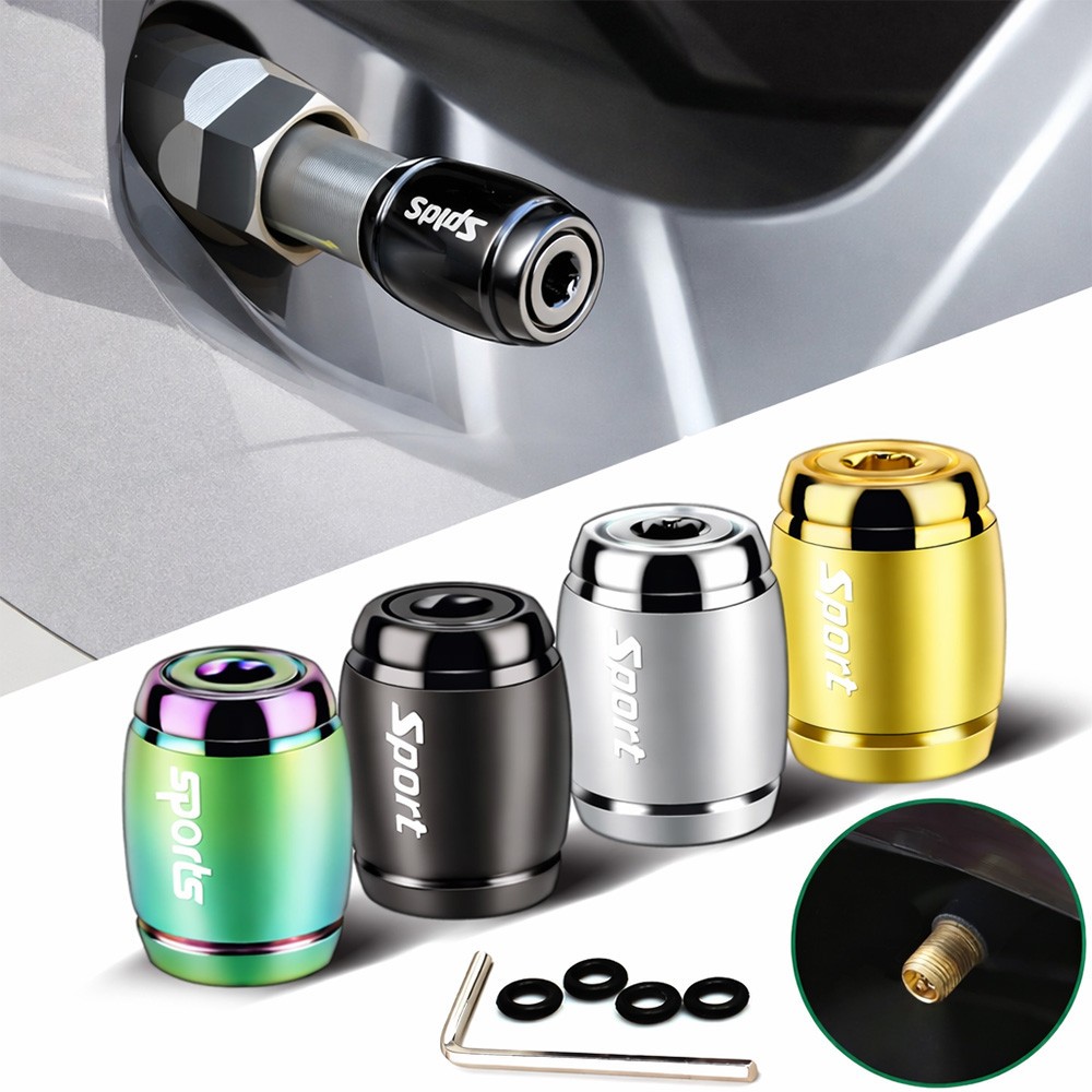4PCS Universal Barrel Style Car Wheel Tire Valve Stem Caps Cover Anti-Theft